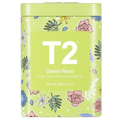 Green Rose Loose Leaf Icon Tin