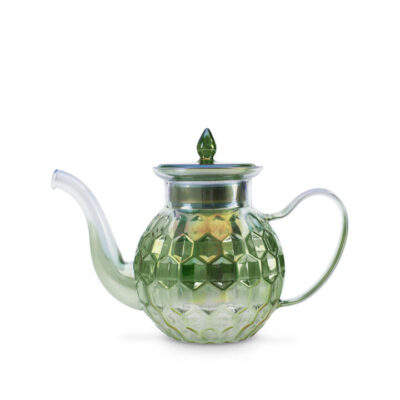 Dazzling Diamonds Glass Teapot Green