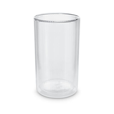 Ribbed Double Walled Glass Tumbler Tall