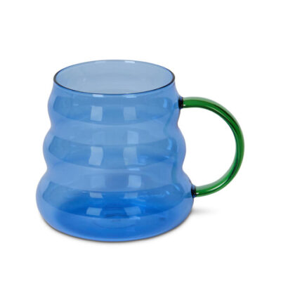 Bubble Glass Mug Blue