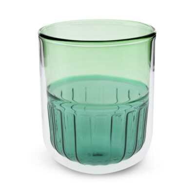 Colour Splice Glass Tumbler Short - Green/Blue