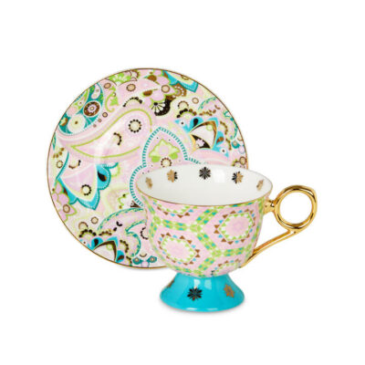 Magic Carpet Remix Cup & Saucer Pink/Teal