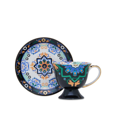 Portuguese Tiles Remix Tall Cup & Saucer Blue