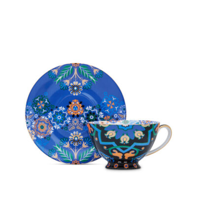 Portuguese Tiles Remix Short Cup & Saucer Blue