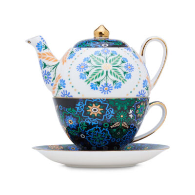 Portuguese Tiles Remix Tea For One Blue