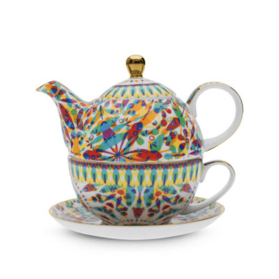 Spiral Kaleidoscope Tea For One White