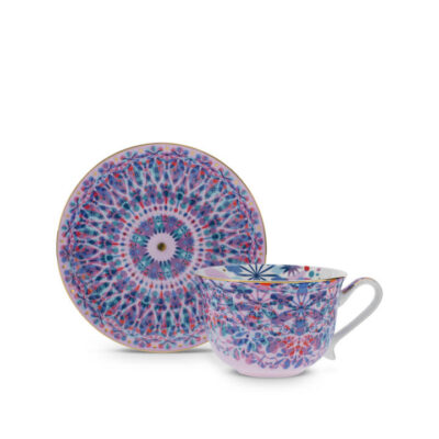 Spiral Kaleidoscope Generous Cup & Saucer Pink