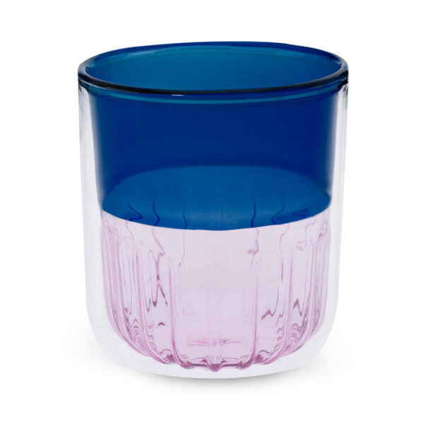 Colour Splice Glass Tumbler Short - Pink/Blue