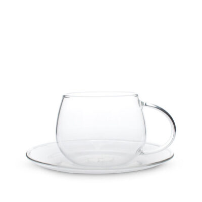 Classier Glassier Glass Cup & Saucer
