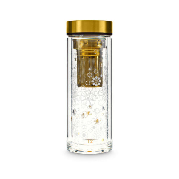 T2 Boxed Double Walled Glass Flask Bee Moroccan