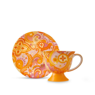 Lollapalooza Cup & Saucer Tangerine