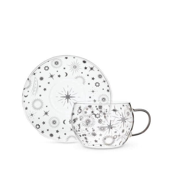 Starlight Glass Cup & Saucer