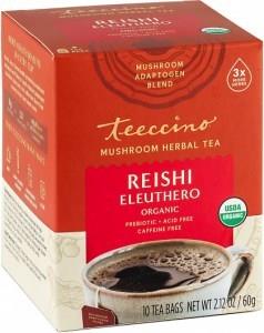 Teeccino Reishi Eleuthero Mushroom Adaptogen 10Tea Bags Box 60g