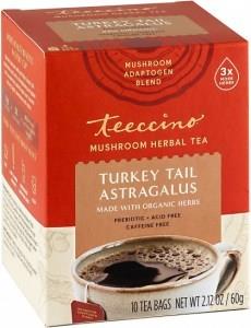 Teeccino Turkey Tail Astragalus Mushroom Adaptogen 10Tea Bags Box 60g