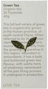 LOVE TEA Organic Green Tea x 20 Pyramids