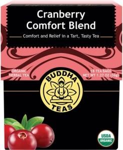 Buddha Teas Organic Herbal Tea Bags Cranberry Comfort Blend 18pk