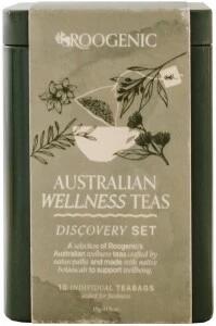 ROOGENIC AUSTRALIA Australian Wellness Teas Discovery Set Tin x 10 Assorted Tea Bags