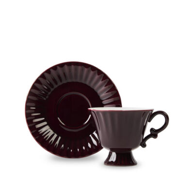 Ancora Cup & Saucer Burgundy