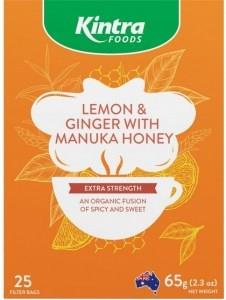 Kintra Foods Lemon & Ginger with Manuka Honey Tea 25Tea Bags